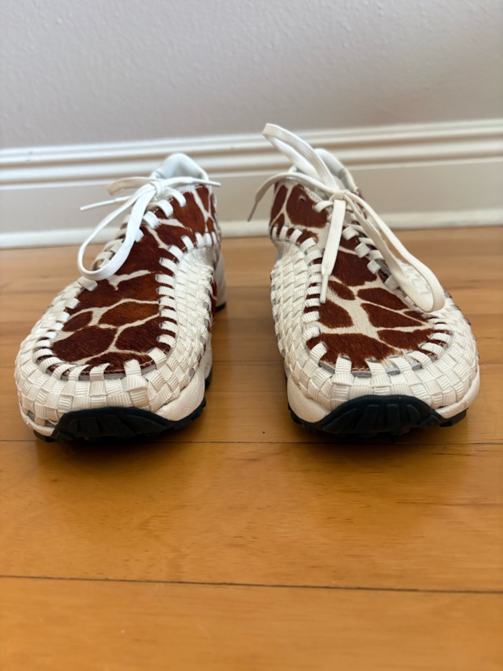Nike Air Footscape Woven Cow Print Sneakers 8.5 Rare Statement Y2K Streetwear - Picture 4 of 14